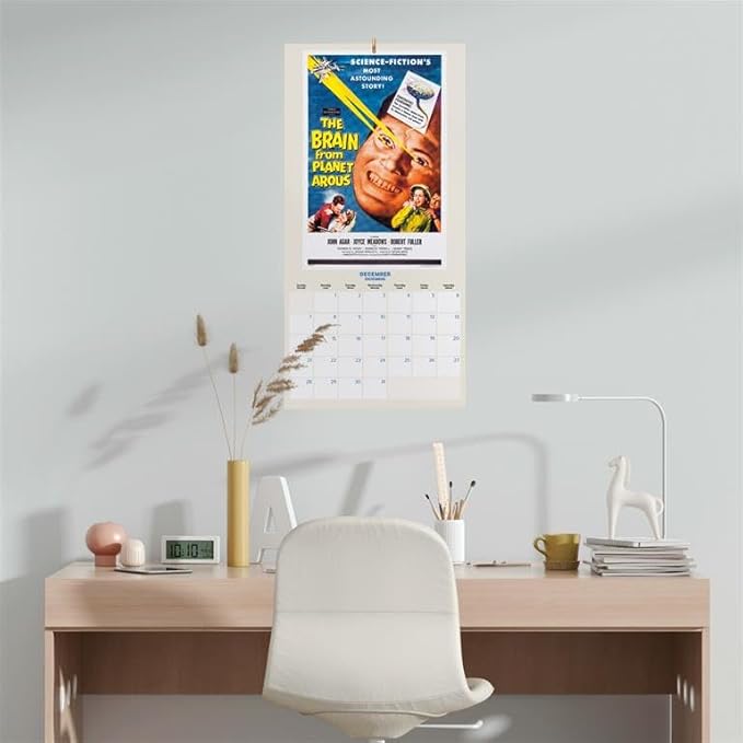 Retro Sci-Fi Wall Calendar 2025 12" x 12" FSC® Plastic Free - Starts Week On Sunday | Square Wall Calendar | Family Planner Calendar 2025 | Vintage Calendar 2025