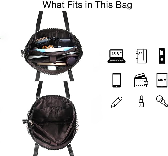 Laptop Tote Bag for Women, Waterproof Canvas Womens Work Shoulder Bag, Computer bag, Large Capacity Fits 15.6 inches Laptop