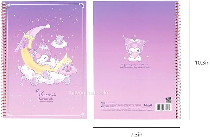 Cute Unruled Blank Spiral Notebook, About 60 Sheets, 7.3 x 10.3 Inches, About 60 Sheets (Violet)