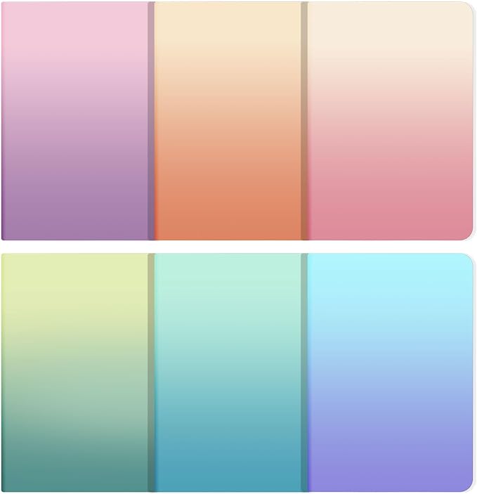 Ddaowanx Notebooks, Journals in Bulk, Blank Paper Sketchbooks, 72 Pages, 36 Sheets, 80GSM, 8.3x5.5 Inch, A5 Size, Travel Writing Notebooks Journal for Office School Supplies (Blank-6pack, Gradient)