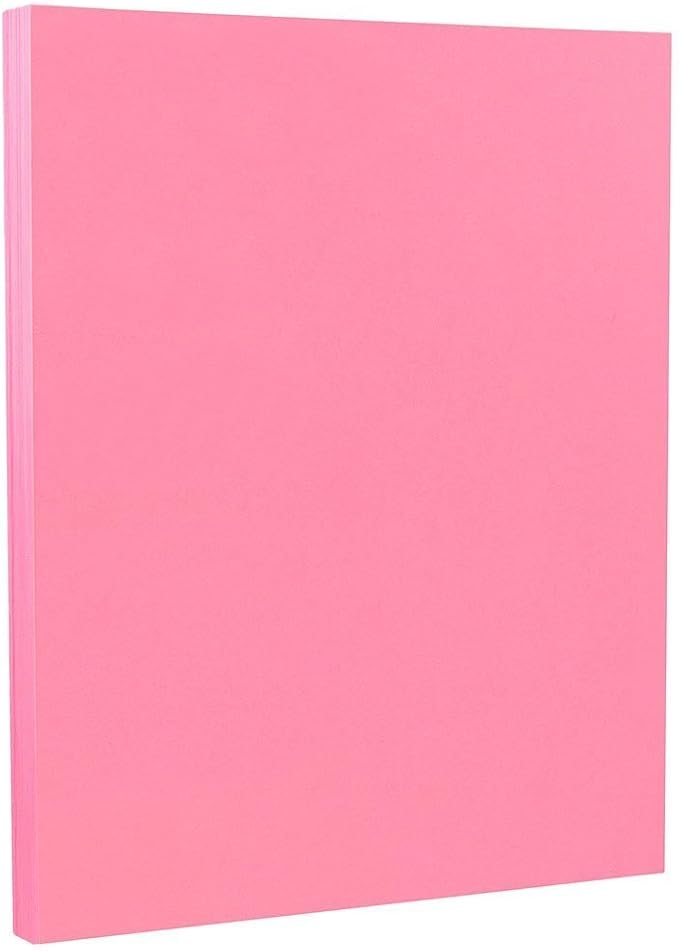 JAM PAPER Colored 24lb Paper - 90 gsm - 8.5 x 11 - Ultra Pink - 100 Sheets/pack
