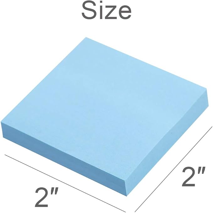 Vanpad (24 Pack) Sticky Notes 2x2 in Pastel Post Stickies Super Sticking Power Memo Pads Strong Adhesive, 64 Sheets/pad