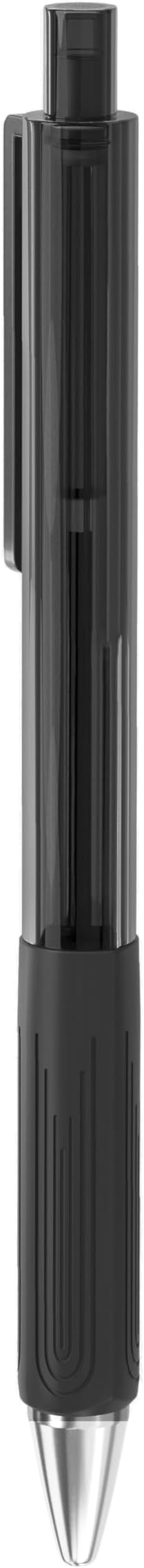 Writon Retractable Ballpoint Pens, Triangle Grip and Barrel, 1.0mm Medium Point, Black Ink, 12 Pack