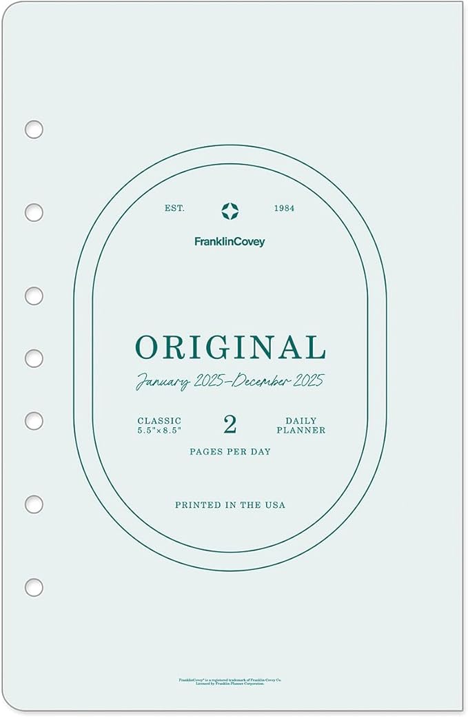 FranklinCovey - Original Two Page Per Day Ring-Bound Planner (Classic, Jan 2025 - Dec 2025)