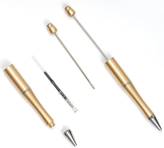 jiebor 30Pcs Beadable Pens Plastic Bead Black Ink Ballpoint Diy Cute Cool Pens for Teacher Bridal Graduation Gift Office Supplies