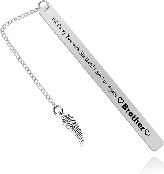 Brother Memorial Bookmark Memorial Gift for Loss of Brother Sympathy Gift for Loss of Brother in Memory of Brother Remembrance Bereavement Gifts for Men Loss of Brother Friends Gifts Book Mark