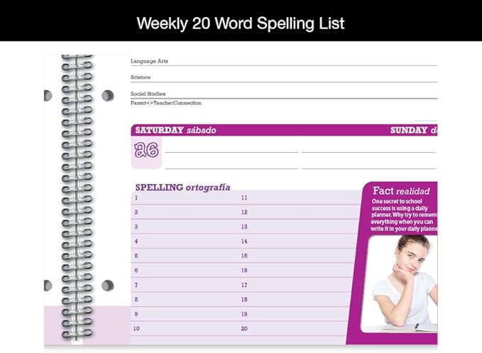 Dated Elementary Student Planner 2024-2025 Academic School Year, Large (8.5" by 11") Block Style Datebook with Imagine Cover