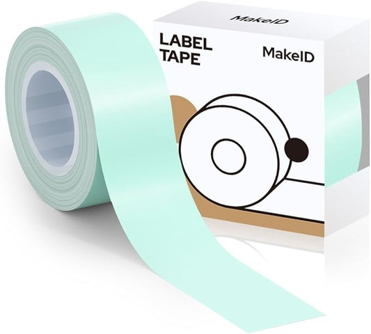 MakeID Label Maker Tape - Self-Adhesive Sticker Label Tape Refill Compatible with MakeID L1 Q1 Label Machine - Waterproof 6-Layer Laminated Film, Split-Back Design, 0.63"x13' (16mm x 4m)