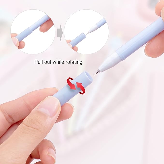 KRIZJUES 16 Pcs Cartoon Animal Pens, Kawaii School Supplies Pens Cute Cartoon Gel Ink Pens Boys Girls Pens for Writing, Gifts for Children Teachers, Black Refill 0.5mm Pens