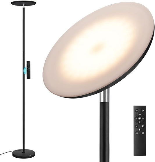 LED Floor Lamp with Remote, 36W/3000-5000K,Touch Control, Fully Dimmable, Adjustable Brightness, 69 in, Black(Remote is Packaged in The Base)