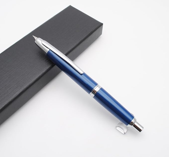 JINHAO 10 Press Fountain Pen, Retractable Metal Pen with Ink Converter (EF Nib 0.38mm, Pearl Blue)