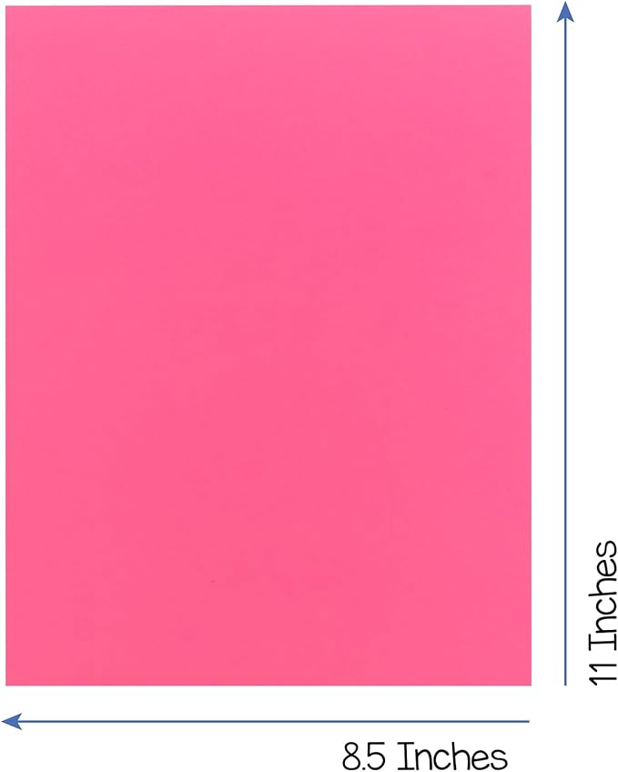 Hygloss Pink Colored Paper - 24 lb, 89 GSM, Acid-Free, Fade-Resistant, 8.5x11-Inch Letter Size Color Copy Paper, 90 Sheets