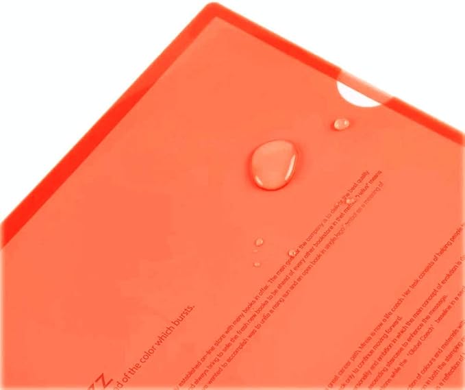 L-Type Plastic Folder Safe Project Pockets Transparent Clear Document Folder 12pcs for A4 paperPlastic Paper Jacket Sleeves in Assorted Project Folders（red）