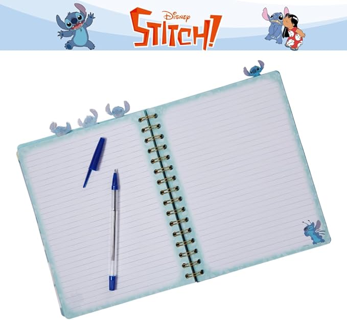 Innovative Designs Stitch Tab Journal Notebook, Spiral Bound, 96 Lined Pages, 8 x 7 inches, Blue