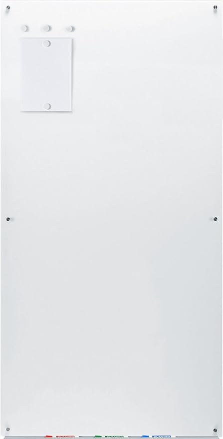 Audio-Visual Direct Magnetic Ultra White Glass Dry-Erase Board Set - 6' x 4' - Includes Magnets, Hardware & Marker Tray