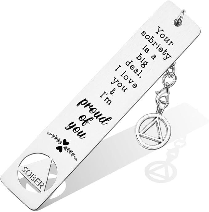 Sobriety Gift for Women Men, Proud of You Sobriety Bookmark, Alcoholics Addiction Stay Clean and Sober Bookmark, Inspirational Christmas Graduation Gifts-DB13