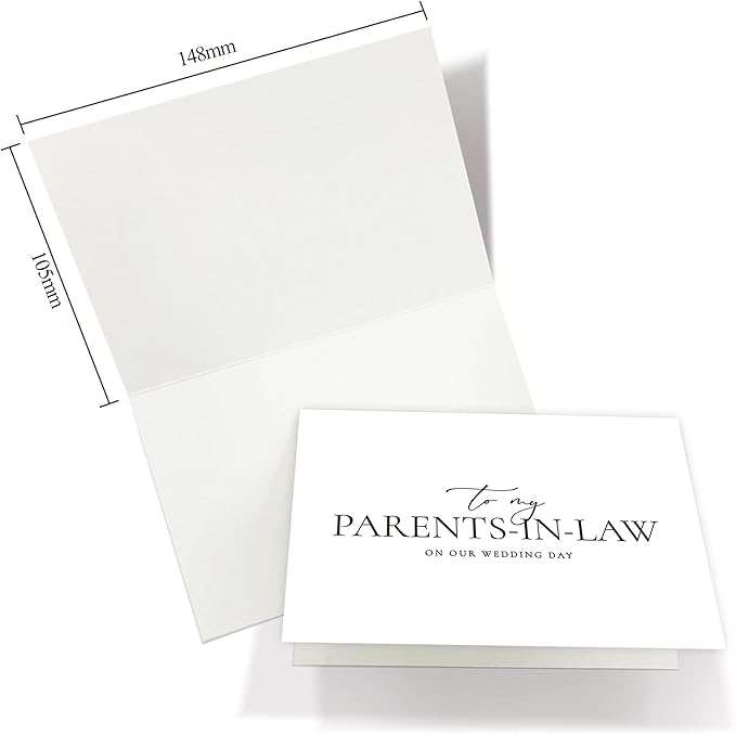 Set of 2 Parents In Law Wedding Day Card, Parents In Law Of The Bride/Groom Gifts, To My Parents In Law On Our Wedding Day. （Parents-in-Law A）