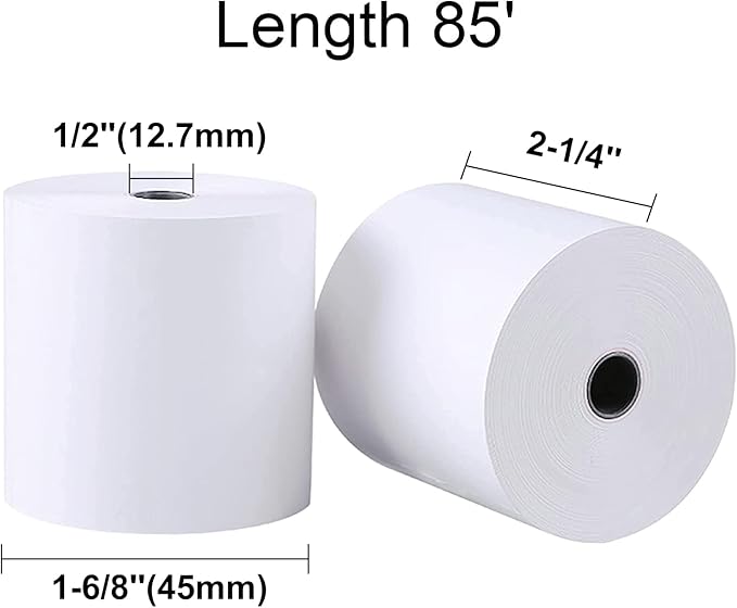 LabelMore 2-1/4" x 85' Thermal Paper Tape Cash Receipt Paper Rolls Premium POS Printer Paper (10 Rolls)