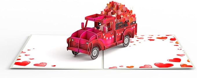 Lovepop Everyday Pop-Up Card for Her, Him, Girls, Boys - 3D Love Greeting Cards - Love Delivery Truck - 5" x 7" - Blank Note Card & Envelope Included