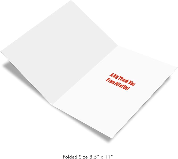 NobleWorks - Coach Thank You Greeting Card with Envelope Group, Coworker, Gang (Big 8.5 x 11 Inch) Big Thanks From The TeamJ6884TYG-US