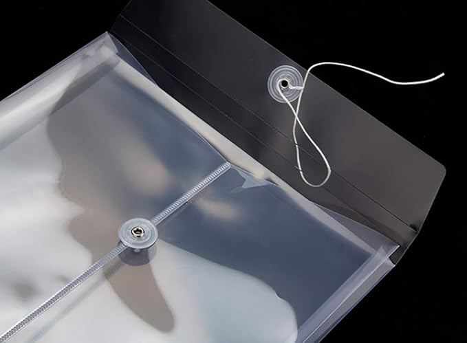 Letter Size Clear Plastic String Envelopes with Expansion File Paper Project Folder Envelope Holder 10Pcs
