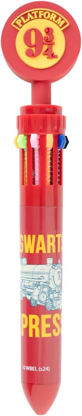 Grupo Erik Harry Potter Pen | 10 In 1 Ballpoint Pen With 3D Platform 9 3/4 Topper, Multi Colour Pen, Cute Pen | Harry Potter Gifts, Harry Potter Merchandise