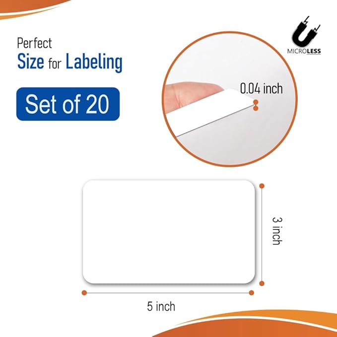 Dry Erase Magnetic Label White Colored 3 x 5 inch