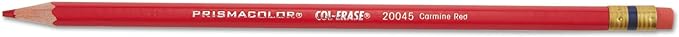 Prismacolor 20045 Col-Erase Pencil w/Eraser Carmine Red Lead/Barrel Dozen