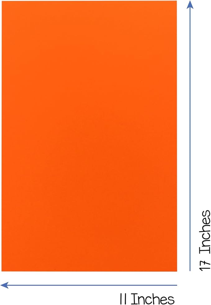 Hygloss Dark Orange Colored Paper - 24 lb, 89 GSM, Acid-Free, Fade-Resistant, 11x17-Inch Ledger Size Color Copy Paper, 90 Sheets