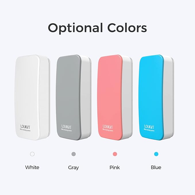 LOUKIN Magnetic Dry Erase Eraser, Whiteboard Eraser, Glass Board Eraser(Pink), One Bottle of 3.4 fl oz Whiteboard Cleaner Included, for Classroom, Home and Office