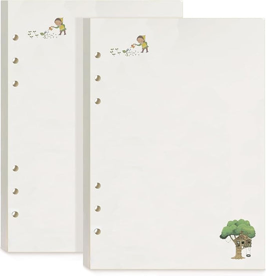 A5 Refills Paper, A5 Binder Planner Loose Leaf Paper,90 Sheets (180 Pages) 6-Hole Notebook Refills for 6-Ring Refillable A5 Ring Binder Notebook Planner, Blank Paper with Pattern