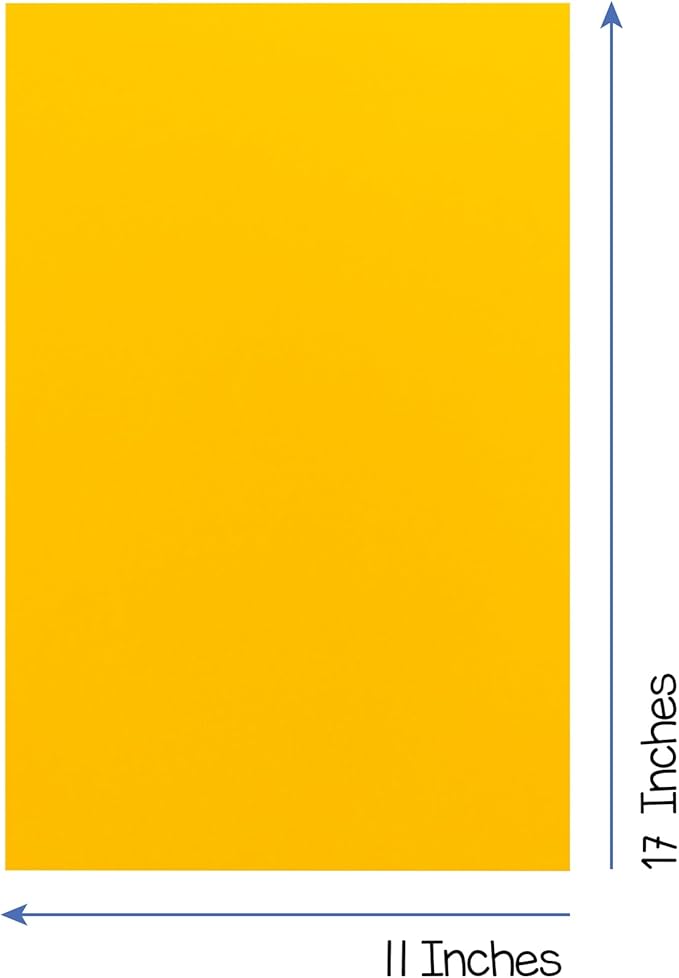 Hygloss Yellow Colored Paper - 24 lb, 89 GSM, Acid-Free, Fade-Resistant, 11x17-Inch Ledger Size Color Copy Paper, 90 Sheets