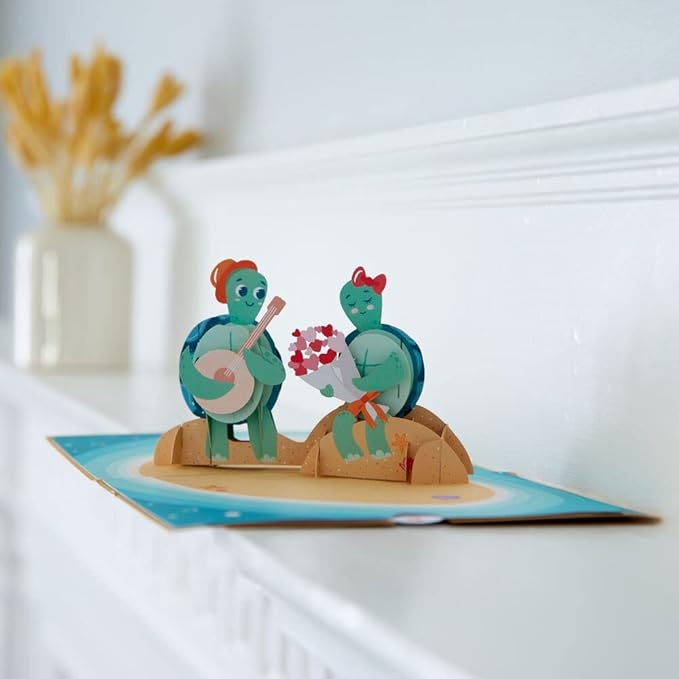 Lovepop Everyday Pop-Up Card for Her, Him, Girls, Boys - 3D Love Greeting Cards - Turtley in Love - 5" x 7" - Blank Note Card & Envelope Included