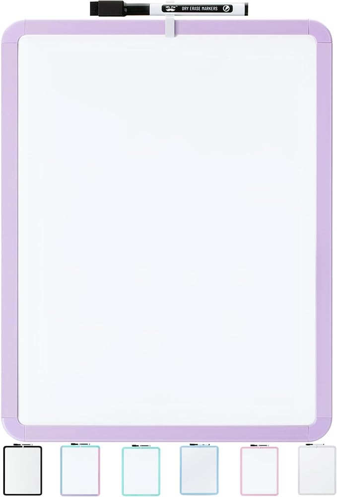 Mr. Pen- Dry Erase Board, 14” x 11” with a Black Dry Erase Marker, Purple Frame, Small White Board Dry Erase, Dry Erase Board Small Dry Erase Board, Small Whiteboard