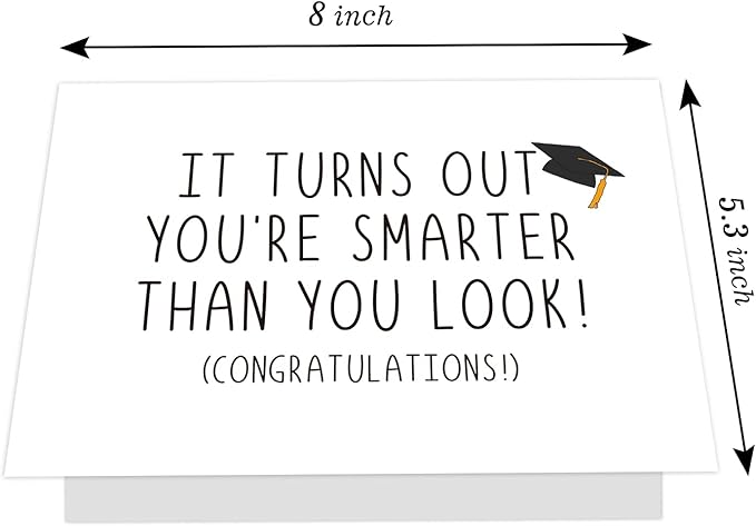 Ogeby Funny Graduation Card Gifts for Him Her, Cute Graduation Card, Turns Out You're Smarter Than You Look