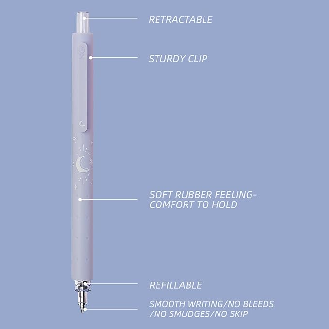 Kaco Gel Pens Cute Stationery 3 Pieces 0.5mm Fine Point, Quick Drying Pens for Journaling Aesthetic Office Supplies, 2 Black Ink and 1 Coral Ink