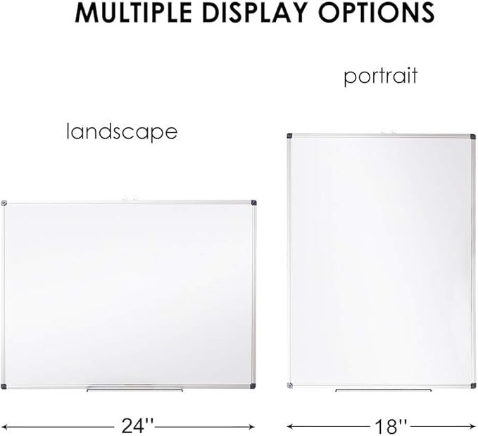 XIWODE Magnetic Dry Erase Board，Whiteboard for Wall,18 x 24 inches, Whiteboard Marker Board Writing Board，Silver Aluminum Frame, Durable,Whiteboard for Home School & Office
