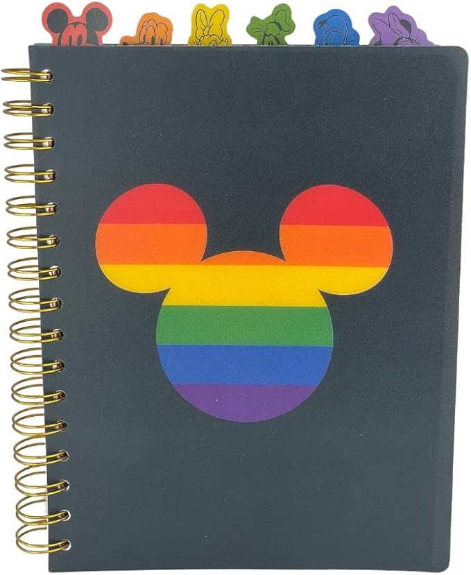 Innovative Designs Disney Pride Spiral Tab Journal Diary Notebook, Mickey Mouse Rainbow Pride Journal