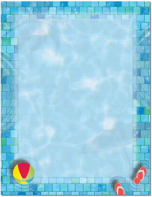 Swimming Pool Letterhead Laser & Inkjet Printer Paper, 100 pack
