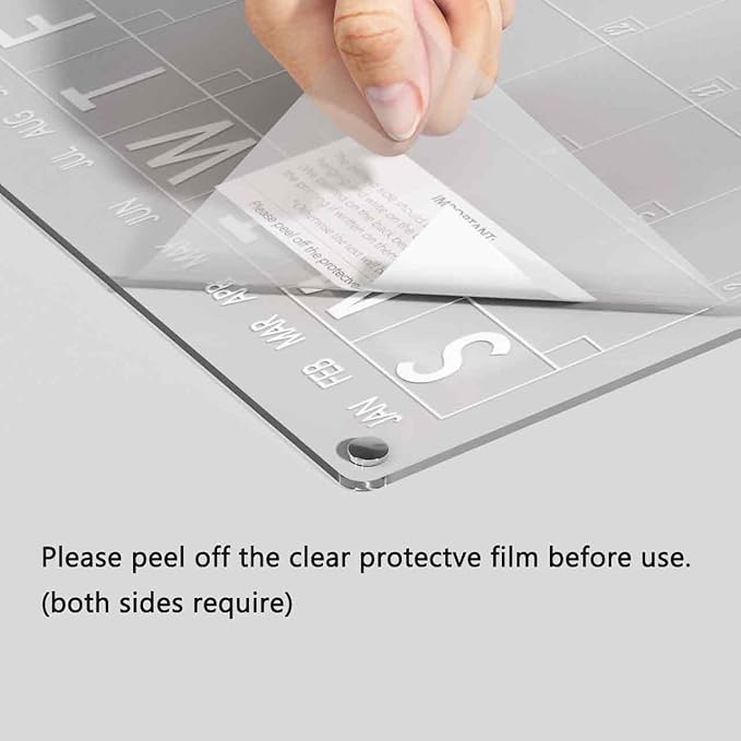 Acrylic Magnetic Dry Erase Board Calendar for Fridge, Clear Monthly and Weekly Planner Whiteboard for Refrigerator, w/ 8 Colors Markers, 15"x11"