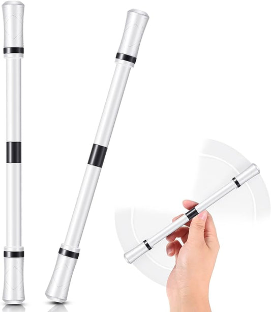 Outus 2 Pieces Spinning Pen Rolling Finger Rotating Gaming Trick Pen Mod with Tutorial No Refill Stress Releasing Brain Training Toys for Adults Office Supplies(White and Black)