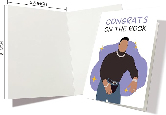 Nchigedy The Rock Engagement Card, Funny Engagement Gift for Friends, Wedding Congratulations Card, Dwayne Johnson Card