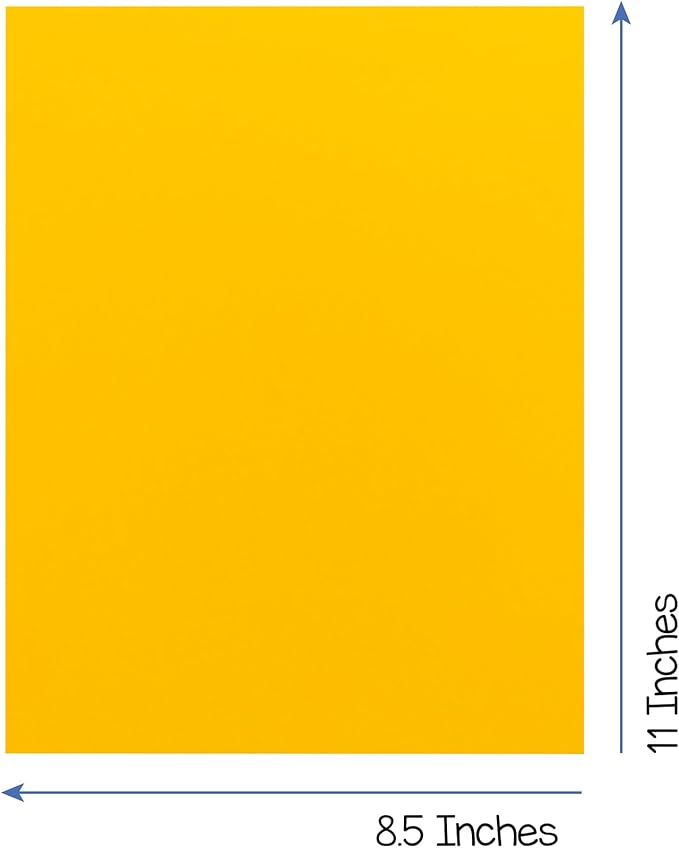 Hygloss Yellow Colored Paper - 24 lb, 89 GSM, Acid-Free, Fade-Resistant, 8.5x11-Inch Letter Size Color Copy Paper, 90 Sheets