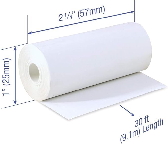 2 1/4 x 30 feet x 144 rolls CORELESS BPA Free Thermal Paper Rolls for Poynt and Pidion Thermal Receipt Printers. 25mm diameter