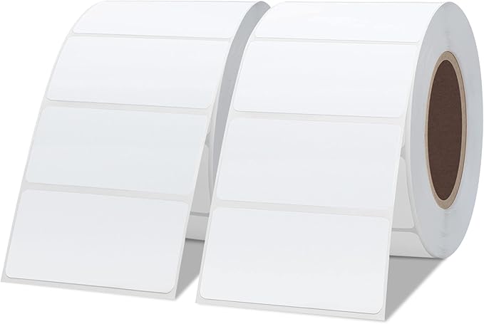 Hybsk 2x1 inch Direct Thermal Labels for Barcodes, Address, Compatible with Rollo Label Printer & Zebra Desktop Printers (2"x1",2 Rolls White)
