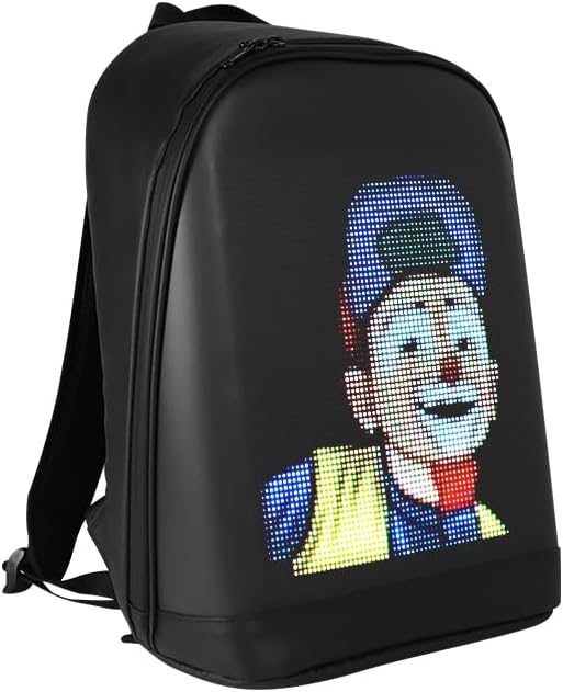 LED Color Screen Customizable photo/icon Backpack,Water-Resistant Travel Bag with USB Port and Comfortable Padding