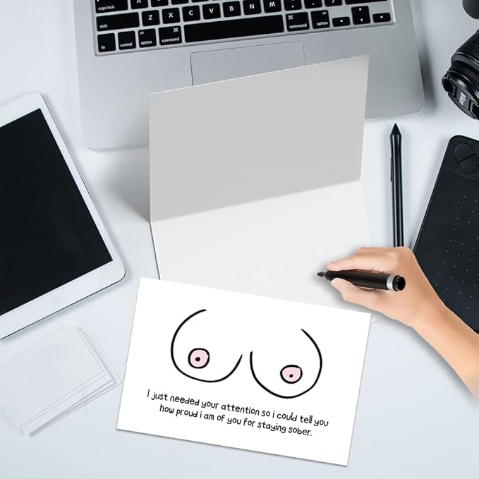 Funny Sobriety Card, Sobriety Gift for Men Women, Sober Card for Sober Loved One in Recovery