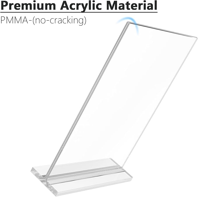MaxGear Acrylic Sign Holder 8.5x11 Inches 18 Pack, Double Sided Clear Display Stand Table Top Paper Holder, Vertical Menu Flyer Stand, Plastic Frame for Stores, Restaurants, Hotels, Office