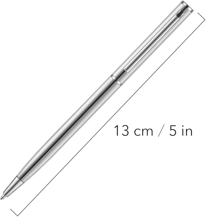 Unibene Slim Stainless Steel Retractable Ballpoint Pens, Nice Gift for Business Office Students Teachers Wedding Christmas, Medium Point(1 mm) 6 Pack-Black ink