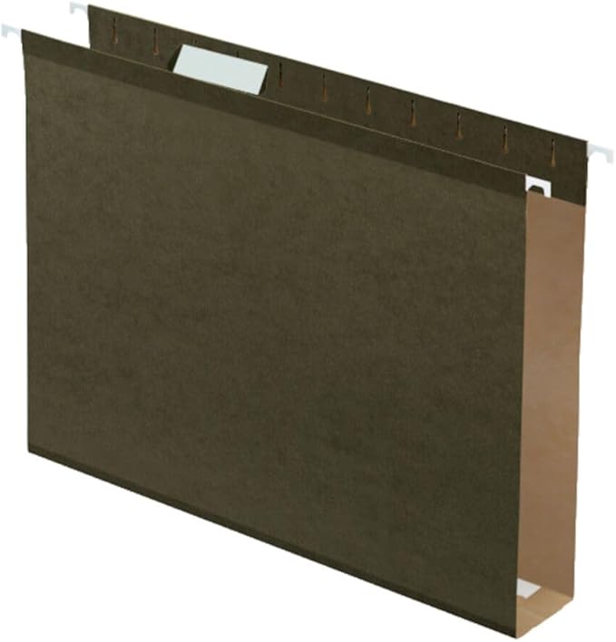 Pendaflex Extra Capacity Reinforced Hanging File Folders, 2", Letter Size, Standard green, 1/5 Cut, 25/BX (04152X2)
